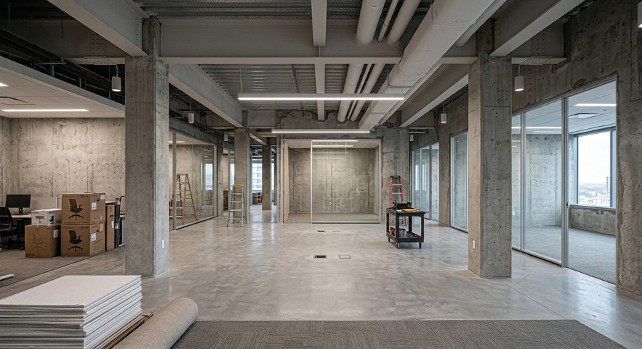 Antes: oficina en obra